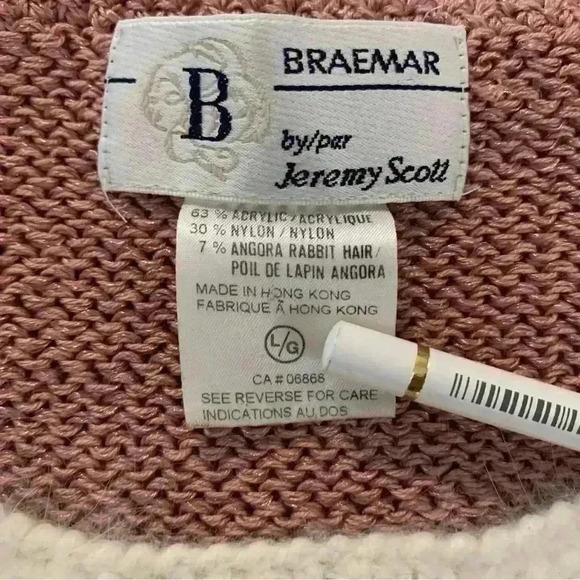 Vintage Pink & Pearl Braemar  by Jeremy Scott sweater. - Picture 9 of 9
